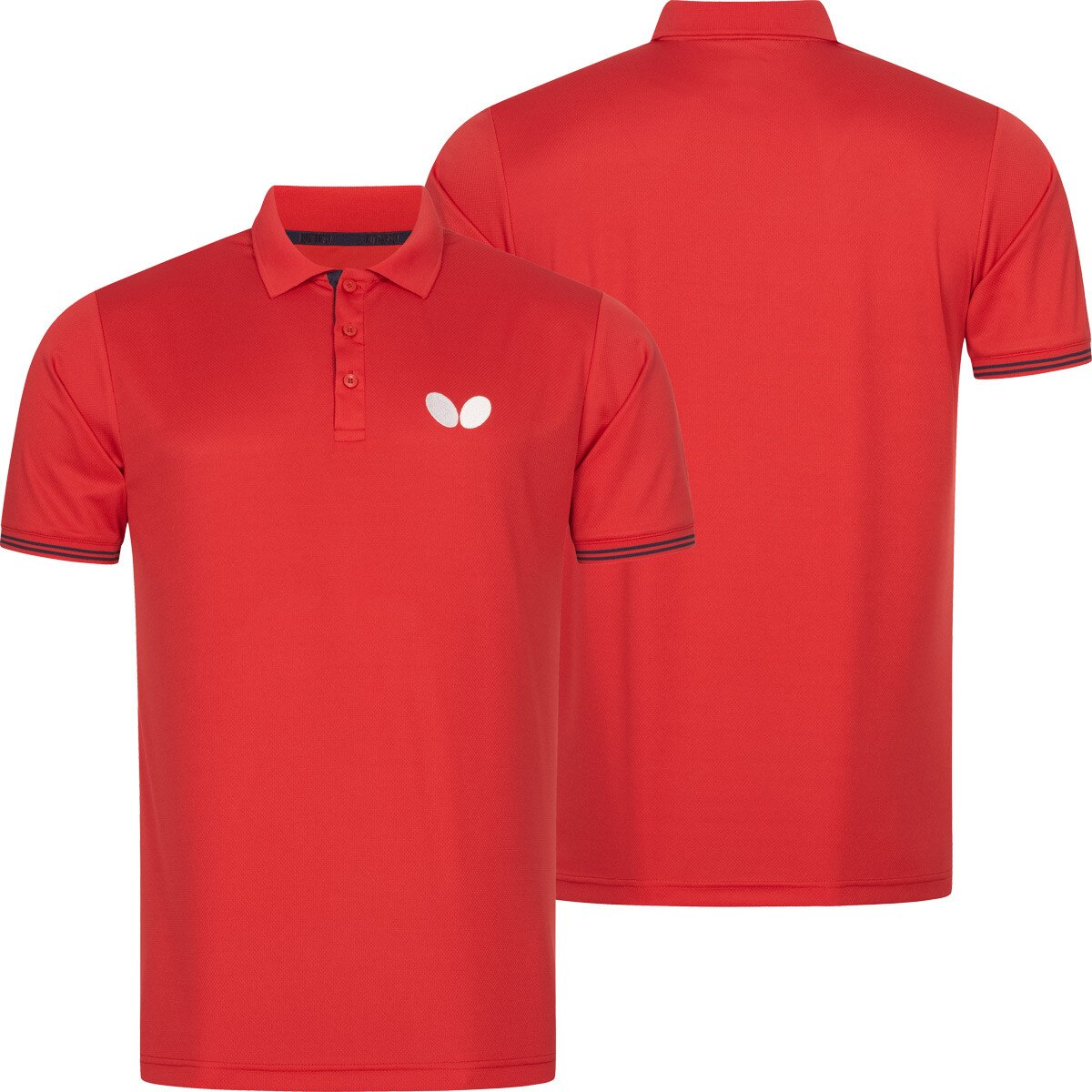 Butterfly Puren Shirt: Front & Back View of the Red Shirt